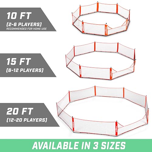 15 ft Portable Gagagon Gaga Ball Pit - Red for Indoor & Outdoor Play