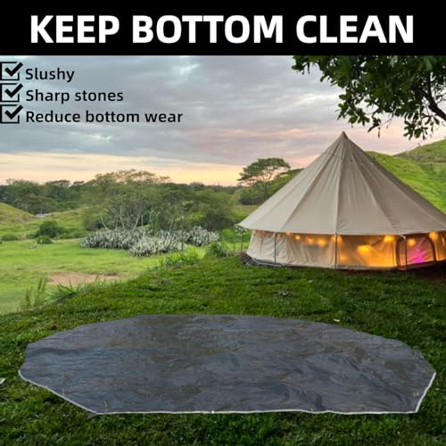 DANCHEL OUTDOOR 5m Canvas Bell Tent Footprint - Black Groundsheet Protector for B5Pro/B2/B2A