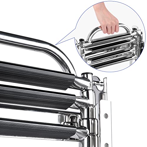 Marinebaby 4 Step Telescoping Boat Ladder with Mounting Hardware, Stainless Steel