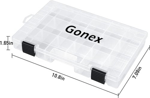 Gonex Tackle Box Organizer - Clear Plastic Fishing Storage with Adjustable Dividers | 3600/3700 Size Options
