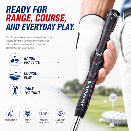 Oversize Plus Golf Grip Pack of 13 with Regripping Kit Non-Slip All-Weather Control