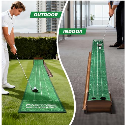 Extra Large Indoor Golf Putting Green Mat with Ball Return - Practice & Improve Accuracy