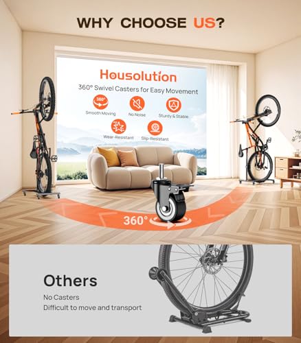 Housolution Vertical Bike Storage Rack with Wheels - No Drilling, 1 Pack