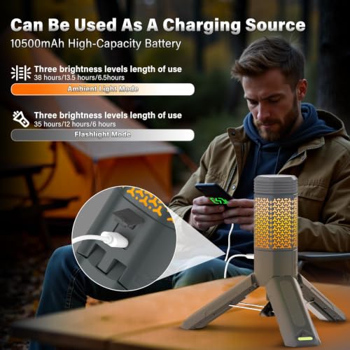 Telescopic Camping Light with Stand – Collapsible Magnetic Tripod Lantern, Gray Variation