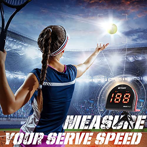 NET PLAYZ Tennis Speed Radar Gun Hands-Free Serve & Ball Measurement