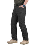whox Men's Work Cargo Pants Tactical Hiking Casual Water Resistant Ripstop Trousers for Outdoor with 6 Pockets(No Belt) Black