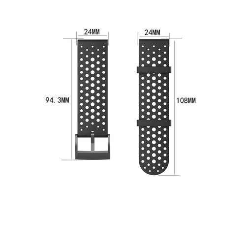 INF Silicone Replacement Band for Suunto 7/9 / 9Baro / D5 / Spartan/Fossil Nate/Q Silicone Strap Sport Wristband for Men&Women Adjustable fitness Replacement Bands, Black-Small