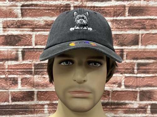 Yorkshire Terrier Embroidered Baseball Hat - One Size Black