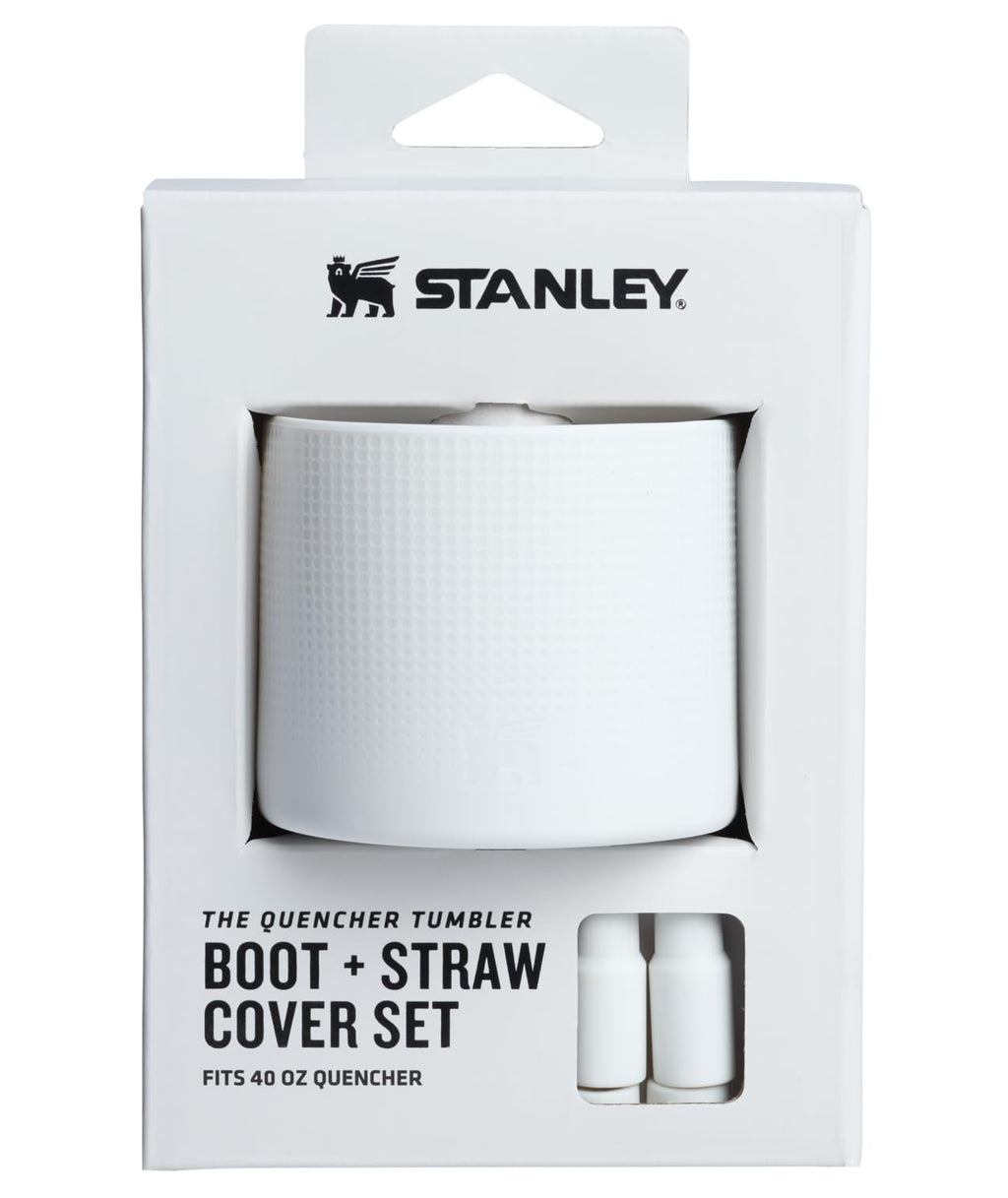 STANLEY Quencher Boot and Straw Cover Cap | Anti-Slip Silicone Protector for 40 oz Tumbler with Handle | Accessory Set for Stainless Steel Drinking Cup | BPA-Free | Pale Stone