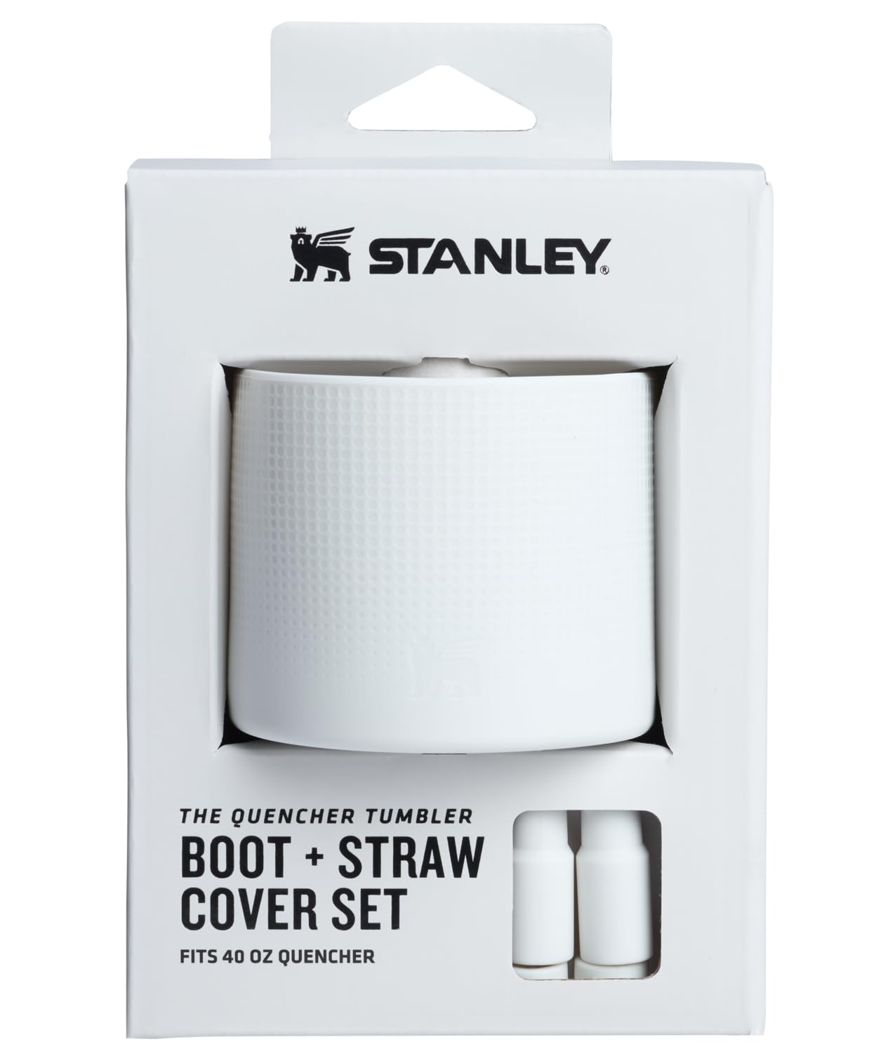 STANLEY Quencher Boot and Straw Cover Cap | Anti-Slip Silicone Protector for 40 oz Tumbler with Handle | Accessory Set for Stainless Steel Drinking Cup | BPA-Free | Pale Stone
