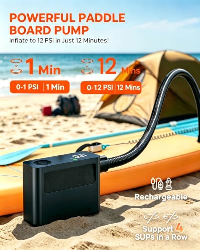 Portable Electric Pump for Paddle Boards & Inflatable Vehicles 150PSI