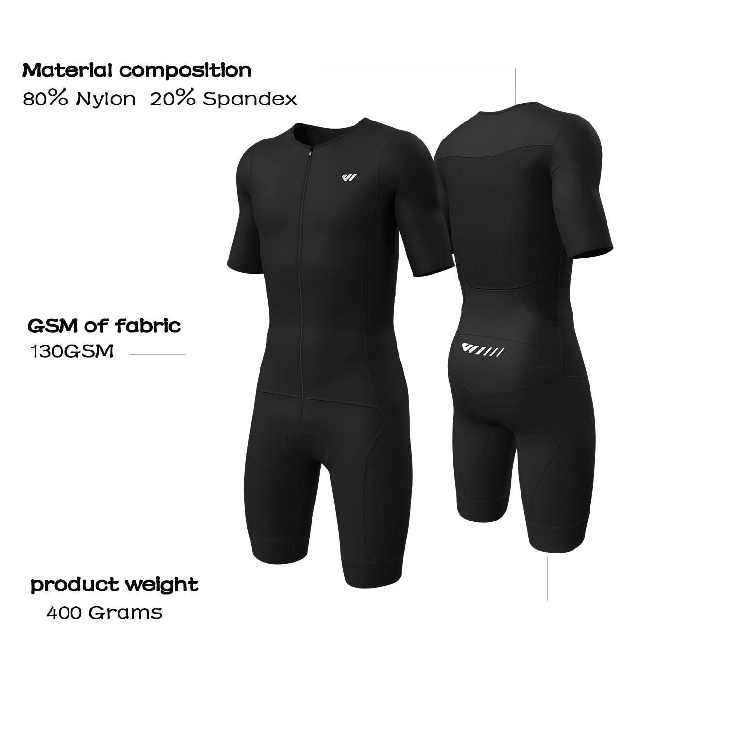 Lo.gas Logas Men‘s Triathlon Suit Trisuit Race Skinsuit Cycling Speed Suit Swimskin Bike Swim Run