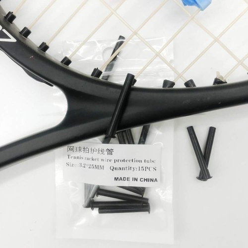 Mike-Tennis Grommets Universal Tennis Racket 3.2x25mm Grommets Eyelets Replacement Accessories Gear Equipment - Black 15pcs/Pack