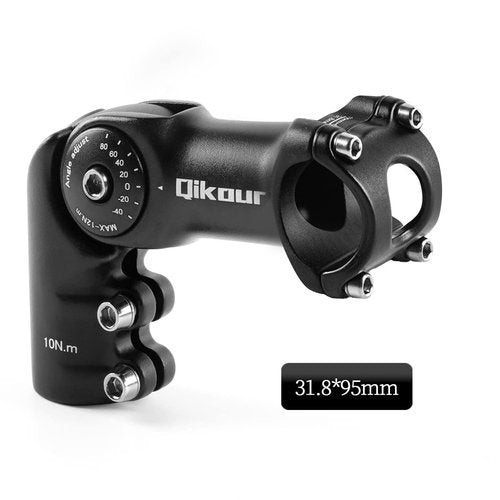 Bike Stem 120 Degree Adjustable Bicycle Stem 1" / 1.25" Handlebar Riser Adapter for Road Bike, Mountain Bike, MTB, BMX, Cycling (31.8 x 95mm)