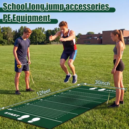 Woanger Green Long Jump Mat 12x2.5 ft Non-Slip Indoor Track & Field Training