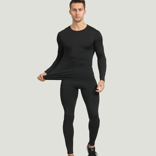 HYCOPROT Thermal Underwear for Men Fleece Lined Long Johns Men’s Top Bottom Set Base Layer Thermals Shirts Pants Leggings Warm Winter Clothes Insulated Heated Compression Hunting Gear for Cold Weather