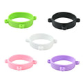 Ipotkitt 5pcs 5 Colors Water Bottle Silicone Rings Round Elastic Rings with 3 Holes Cup Handle Accessories for Home Outdoor Cup Bottle Mug Strap Making
