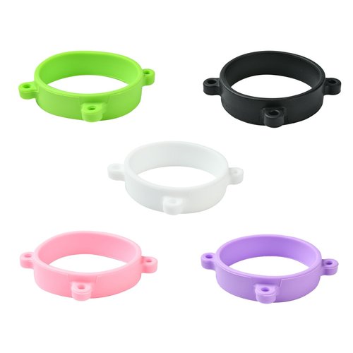 Ipotkitt 5pcs 5 Colors Water Bottle Silicone Rings Round Elastic Rings with 3 Holes Cup Handle Accessories for Home Outdoor Cup Bottle Mug Strap Making