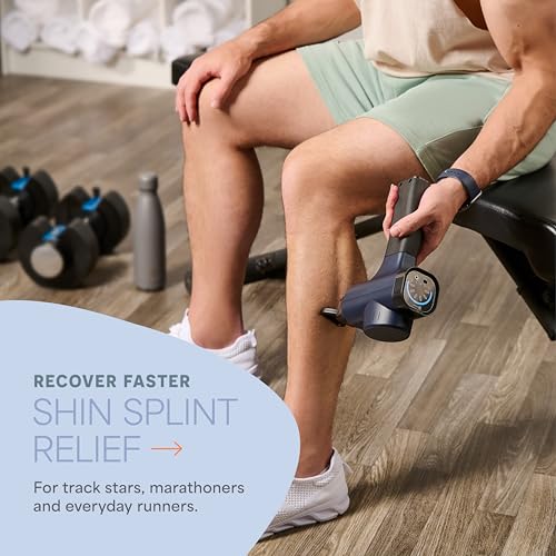 LifePro Sonic Percussion Massage Gun Blue with 8 Heads & 5 Speeds – Athlete-Grade Recovery