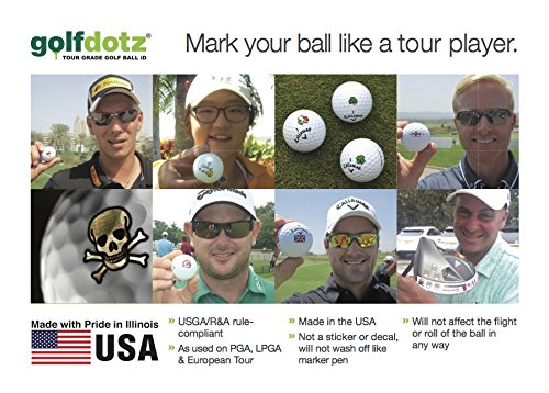 Golfdotz - USGA Rule Conforming Golf Ball Markers, Golf Ball Stickers for Marking Balls, No More Smearing from Stamps, Gifts for Golfers, Dads, and Retirees, (Tropical Flower; 32-Count)