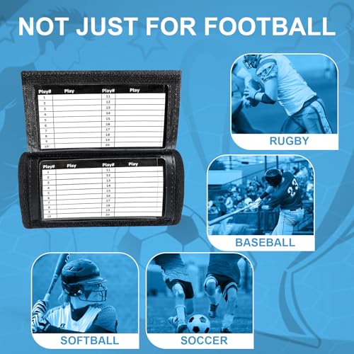 Football Play Wristbands for Youth Adults Black 20 Pack Triple Window