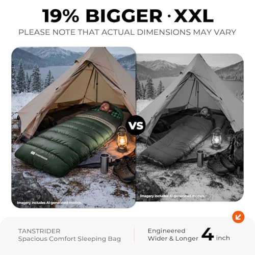 XXL Cotton Flannel Sleeping Bag for Adults - Green, Cold Weather Warmth