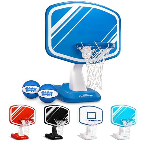 Blue Pool Basketball Hoop with Large Backboard & Balls - Splash Hoop PRO