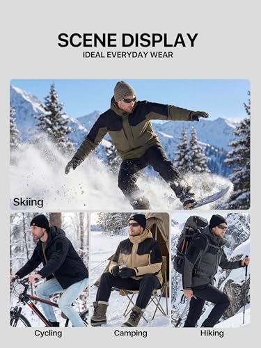 FREE SOLDIER Men's 3X-Large Waterproof Ski Winter Jacket with Detachable Hood