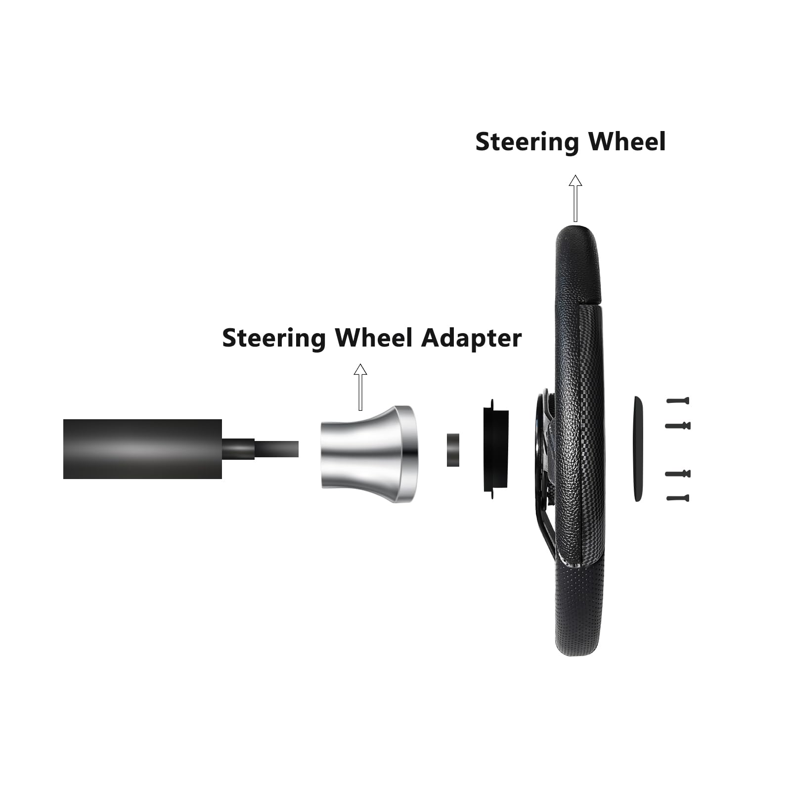 Shu-Ran Golf Cart Steering Wheel Adapter, Golf Cart Steering Wheel Adapter Hub Only for Club Car DS Golf Cart, Silver