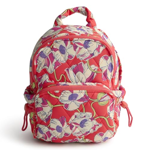 Lightweight Featherweight Small Backpack with Swirling Poppies Pattern - Women’s Casual Bag