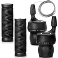 Black 3x7 Speed Bicycle Gear Shifter Set with Handlebar Grips - Revoshift
