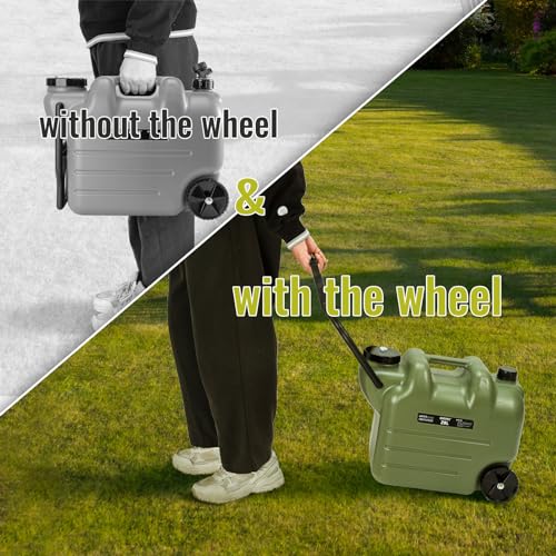 7.4 Gallon Water Jug with Wheels & Folding Handle - Leakproof Portable Water Container