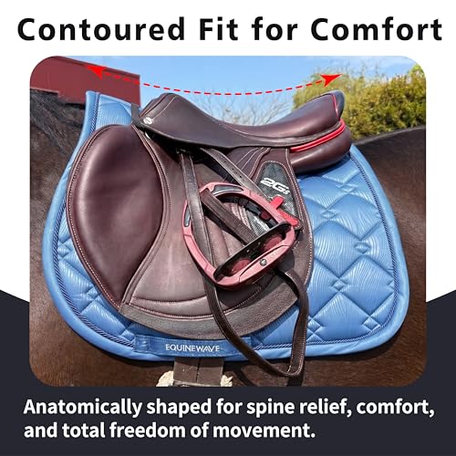 EQUINEWAVE All Purpose Saddle Pad Blue Horizon Embossed Satin Equine Tack