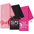 Golf Towels Set - Microfiber, 3 Pack with Clip for Women & Men