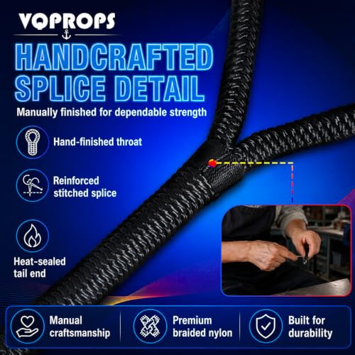 2 Pack Boat Fender Lines - 1/2 Inch x 6 Feet Double Braided Nylon Dock Lines