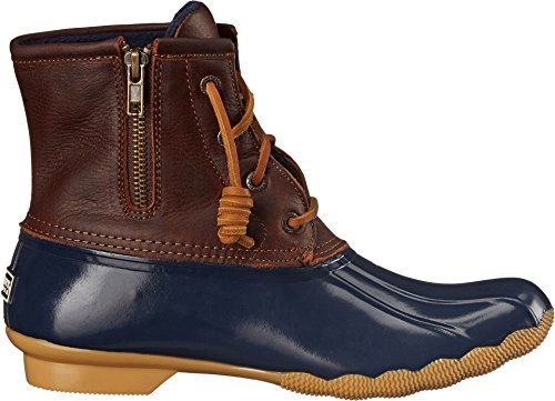 Saltwater Women’s Duck Boots - Tan/Navy, Size 8.5, Waterproof Winter Footwear