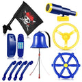 Pirate Playground Accessories Set - Blue - Swing, Steering Wheel, Telescope, Flag
