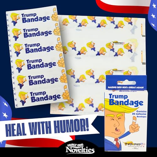 2.86 x 0.75 Inch Donald Trump Novelty Adhesive Bandages - Funny Gag Gift