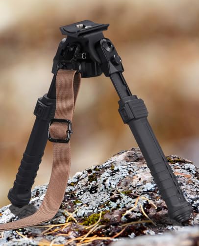 CVLIFE Bipod Mount to Sling Swivel Stud for Stable Support, Black, 8-11"