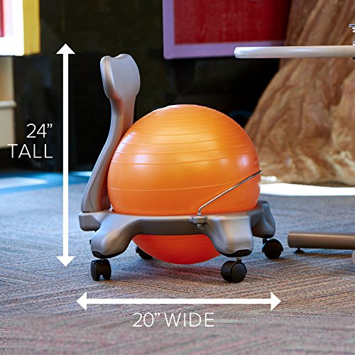 Gaiam Classic Balance Ball Chair for Kids - Blue/Orange, Active Seat for Focus & Posture