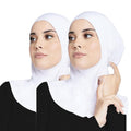 Women Slouchy Beanies Cap Under Hijab Cap - 100% Jersey, 1PC/2PC Variation White2+white2