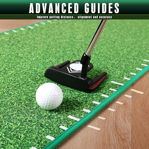 CHAMPKEY Indoor Golf Putting Green with Pong Game Lite Version - 9.9ft Practice & Social Fun