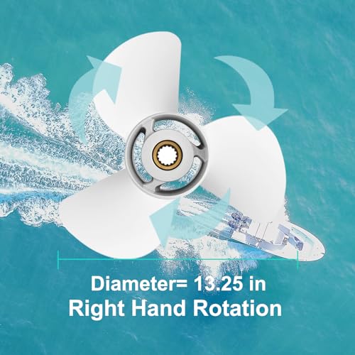 Qiclear 13 1/4x17 Boat Propeller for Yamaha 60-115 HP Outboard Engines – OEM Fit