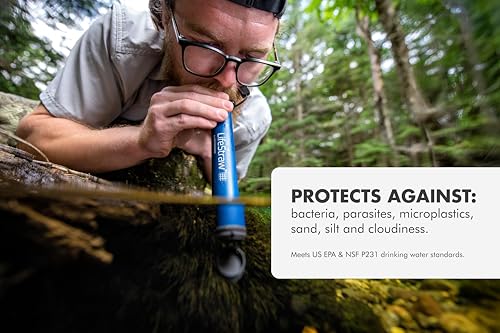 LifeStraw Navy 4-Pack Personal Water Filter for Hiking & Travel