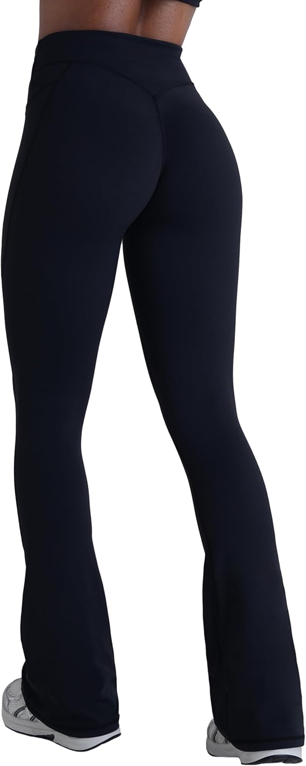 Sunzel Hidden Butt Lifting Leggings - Tummy Control Flare Pants with Pockets for Women | Mini Flared Design
