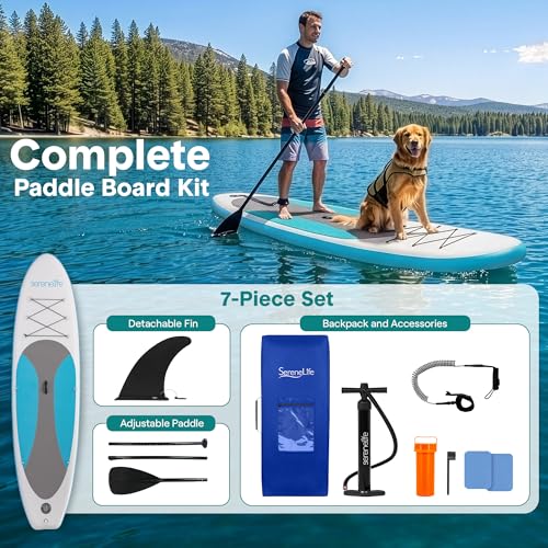 Inflatable Stand Up Paddle Board Blue 10' with Accessories - Stable & Portable