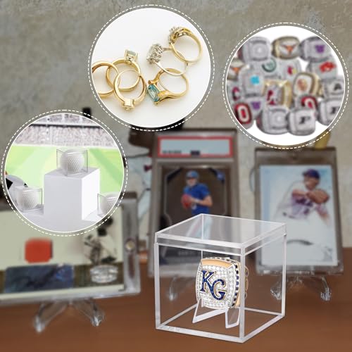 Ring Display Case - 20 Pack Clear Acrylic Championship Ring Holders with Stand Variation of THIS listing