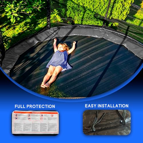 Polpagar 14FT Black Trampoline Pad - Weatherproof Outdoor Replacement Cover
