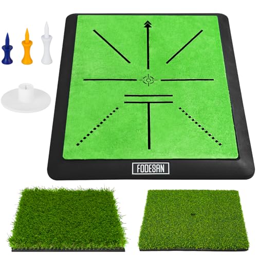 Golf Practice Hitting Mat with Swing Path Feedback & Impact Detection for Indoor Outdoor Use