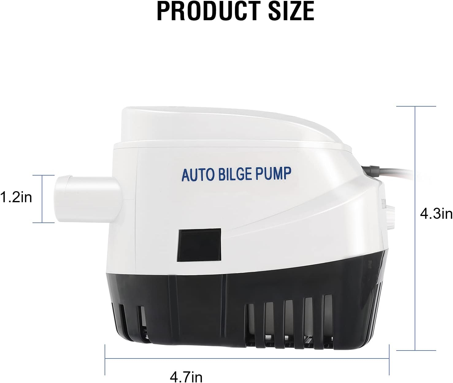 Skiennix 750GPH Automatic Submersible Bilge Water Pump - Float Switch & 3/4 Inch Outlet Diameter